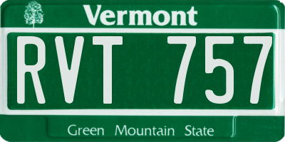 VT license plate RVT757
