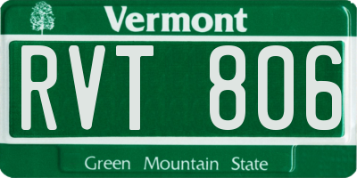 VT license plate RVT806