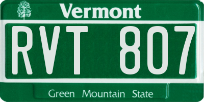 VT license plate RVT807