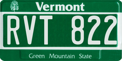 VT license plate RVT822