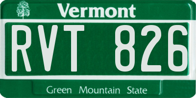 VT license plate RVT826