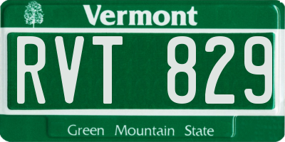 VT license plate RVT829