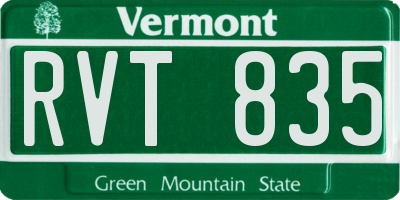 VT license plate RVT835