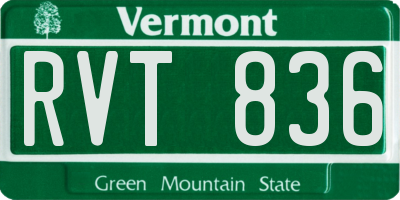 VT license plate RVT836
