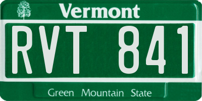 VT license plate RVT841