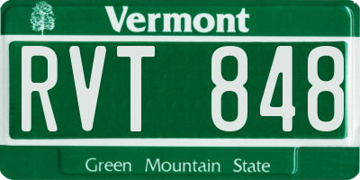 VT license plate RVT848