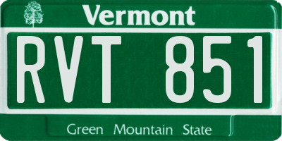 VT license plate RVT851