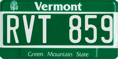 VT license plate RVT859