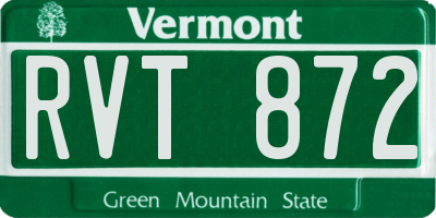 VT license plate RVT872