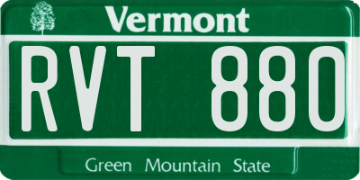 VT license plate RVT880