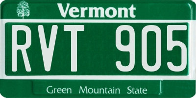 VT license plate RVT905