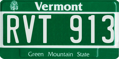 VT license plate RVT913