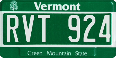 VT license plate RVT924