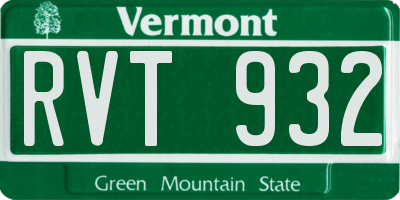 VT license plate RVT932