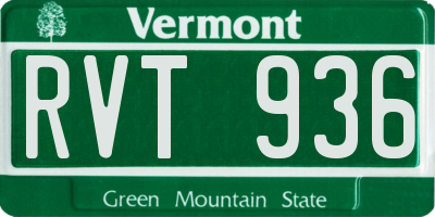VT license plate RVT936