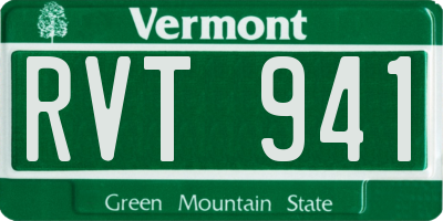 VT license plate RVT941