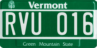 VT license plate RVU016