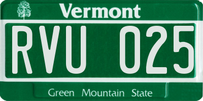 VT license plate RVU025