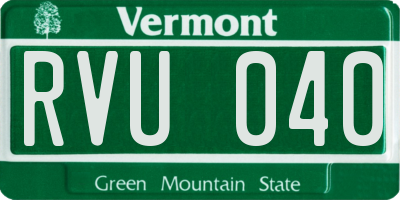 VT license plate RVU040