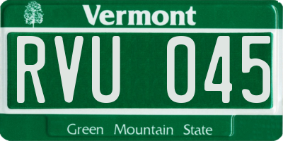 VT license plate RVU045