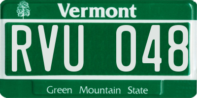VT license plate RVU048