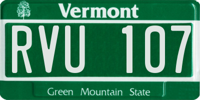 VT license plate RVU107