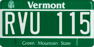 VT license plate RVU115