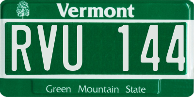 VT license plate RVU144