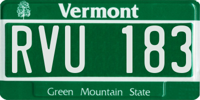 VT license plate RVU183