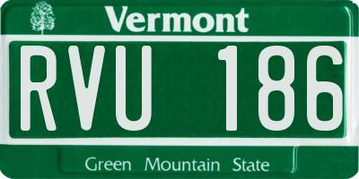 VT license plate RVU186