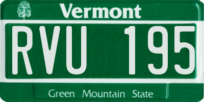 VT license plate RVU195