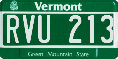 VT license plate RVU213