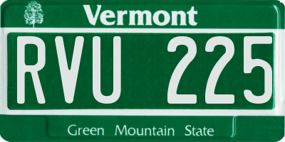 VT license plate RVU225