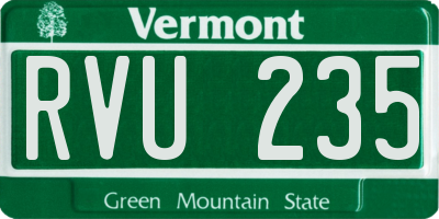 VT license plate RVU235