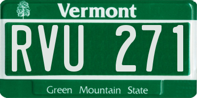 VT license plate RVU271