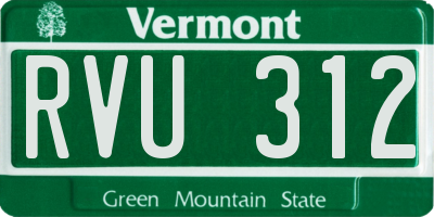 VT license plate RVU312