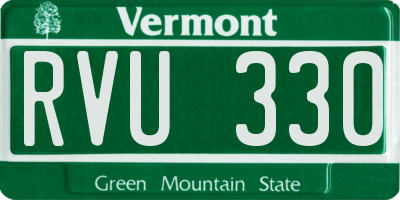 VT license plate RVU330