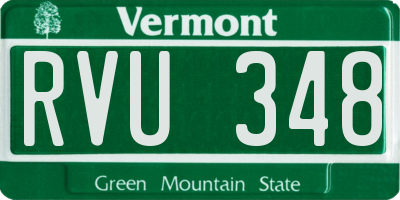 VT license plate RVU348