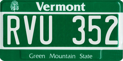 VT license plate RVU352