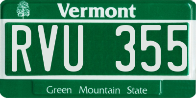 VT license plate RVU355