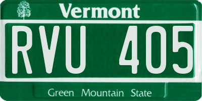 VT license plate RVU405