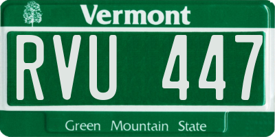 VT license plate RVU447