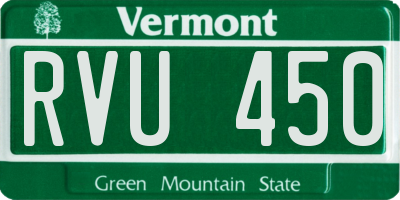 VT license plate RVU450