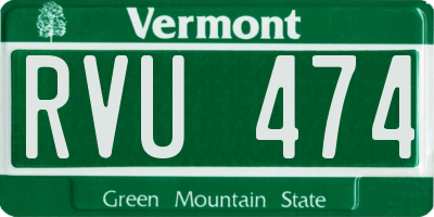 VT license plate RVU474