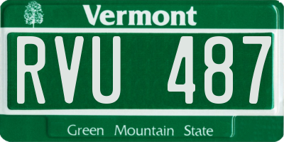 VT license plate RVU487