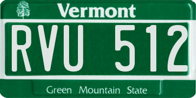 VT license plate RVU512