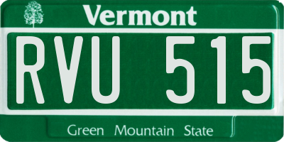 VT license plate RVU515