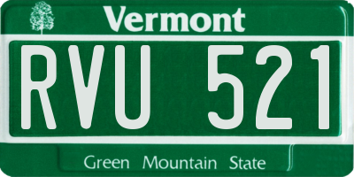 VT license plate RVU521