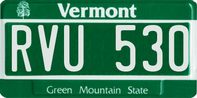 VT license plate RVU530