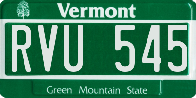 VT license plate RVU545